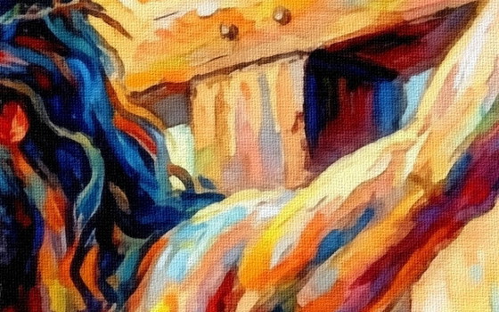 Image 1 of The Grace of Jesus Christ / Impressionist painting (60x60 cm)