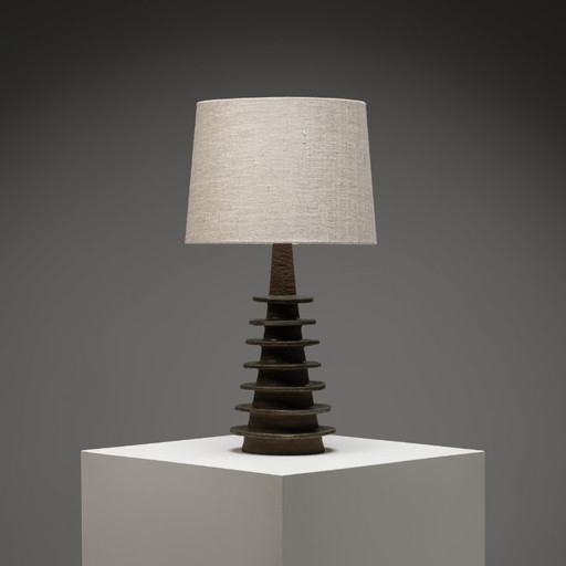 Lampe de table sculpturale en céramique de Sidsel Keramik