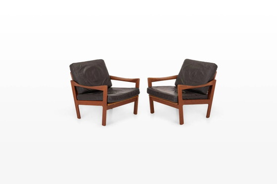 Poltrone vintage di Illum Wikkelsø per Niels Eilersen, anni '60, set di 2 – Leather, Scandinavian (photo 12 of 12)