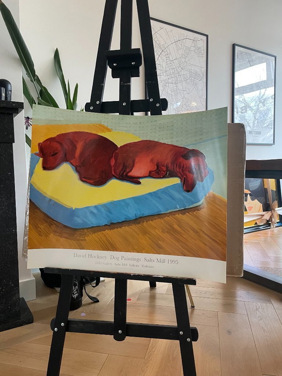 Image 1 of David Hockney, Hundebilder, 38 Salts Mill, 1995. Galerie Salts Mill, Saltaire, Yorkshire, 1853. Copyright David Hockney. Gedruck