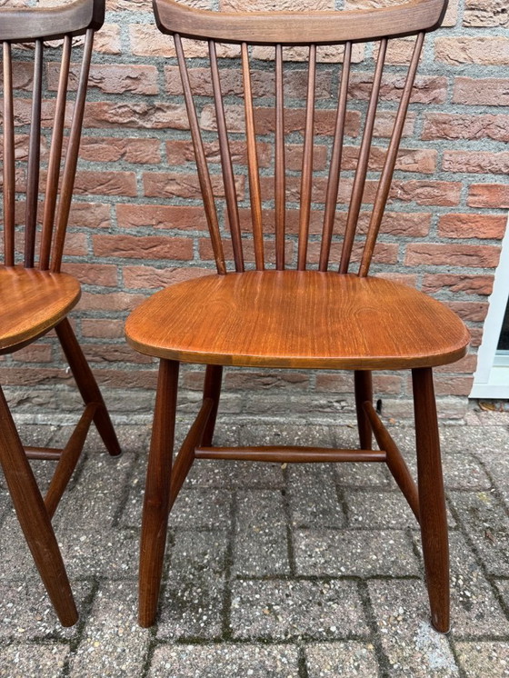 Image 1 of 4x Nesto Pastoe spijlenstoelen 60'er jaren