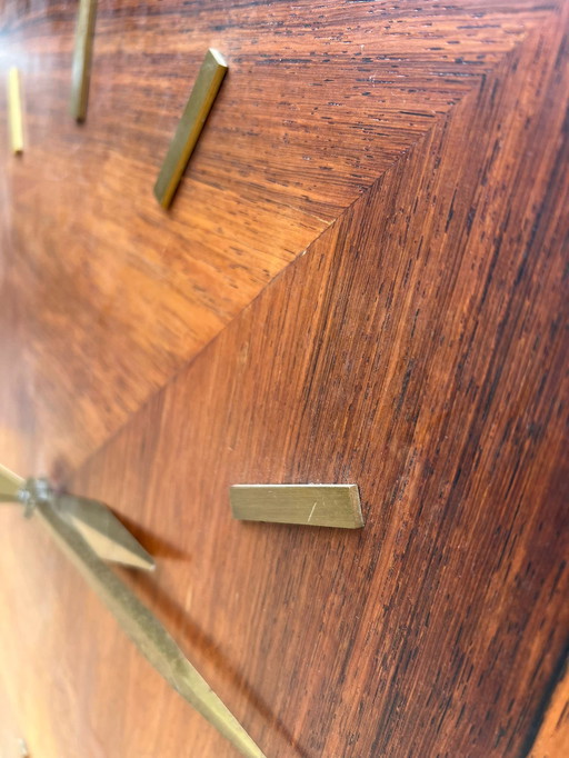 Rosewood wall clock from former bank