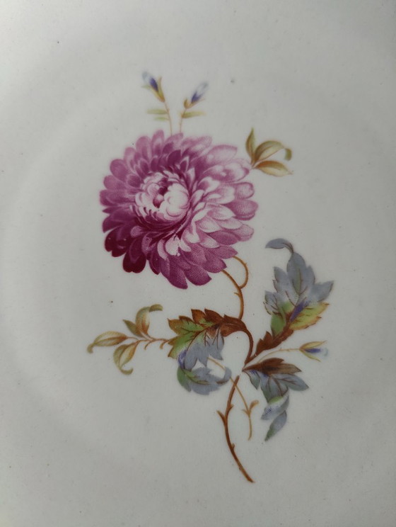Image 1 of Wunderschöne Servierschale mit Blumenmuster und Henkel, 27 cm