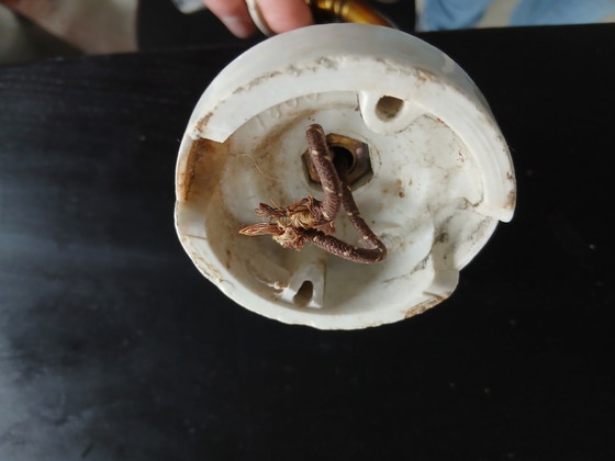 Image 1 of Gilded Tulip Porcelain Swan Neck Wall Light With Flowers