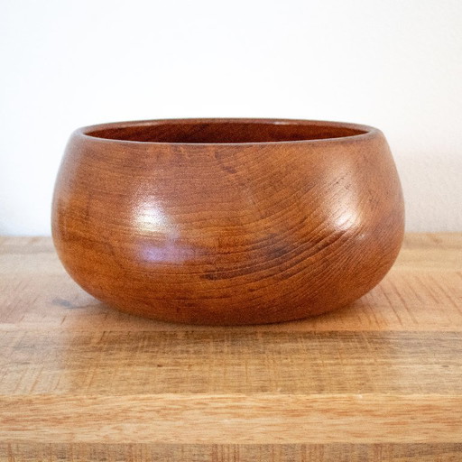 Vintage Deense teakhouten fruit- of saladeschaal: Scandinavisch Reducta-design uit de jaren '60