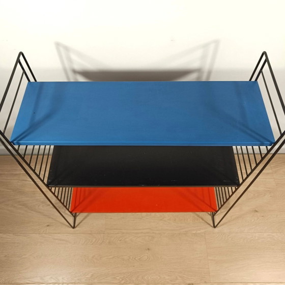 Freestanding teak shelving unit by A. Dekker – Tomado – Bookcases, Metal, Mid Century Modern (photo 3 of 9)