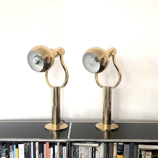 Vintage Space Age Tischlampe aus Messing von STAFF