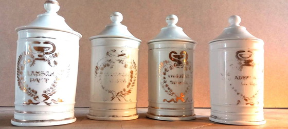 Vintage Perignem apothekerspotten (Set Van 4) | Belgisch design uit de jaren 1950-1960 (photo 12 of 12)