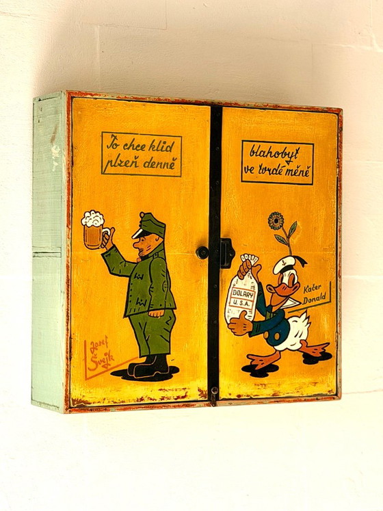 Mobile dipinto a mano di metà secolo, ex Cecoslovacchia, anni '70 – Armadi contenitori, Wood (photo 17 of 17)