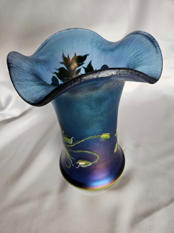 Vaso in vetro Art Nouveau antico – Glashüttenwerke Buchenau / Attribuito a Betty Hedrich (c. 1900) – Vasi (photo 7 of 14)