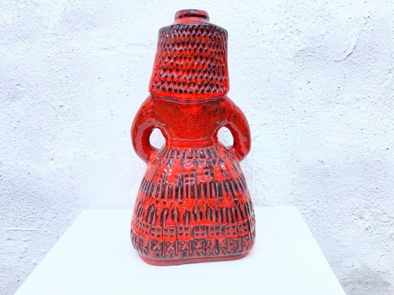 Image 1 of Ceramic figurine woman with basket Bodo Mans Bay ceramics 60s 70s