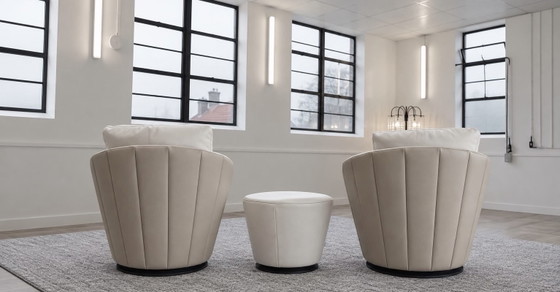 Jori Pegasus draaifauteuils met poef – Draaistoelen, Leer, Roestvrij staal (photo 2 of 11)