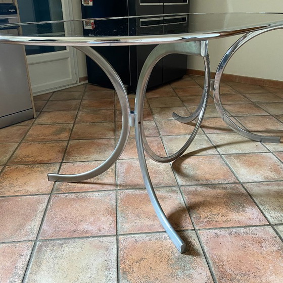 Image 1 of Roche Bobois oval table. 1970. Chromed steel. 188x90.