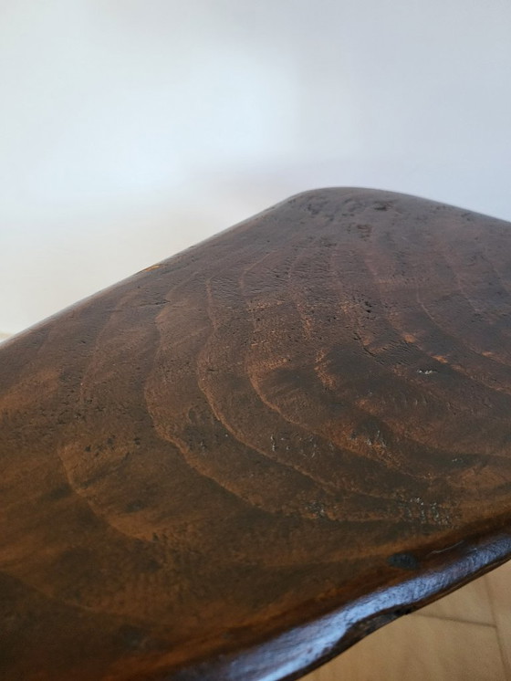 Image 1 of Boomstam massief houten bijzettafeltje of zitbankje, landelijke stijl, brutalist , jaren 60