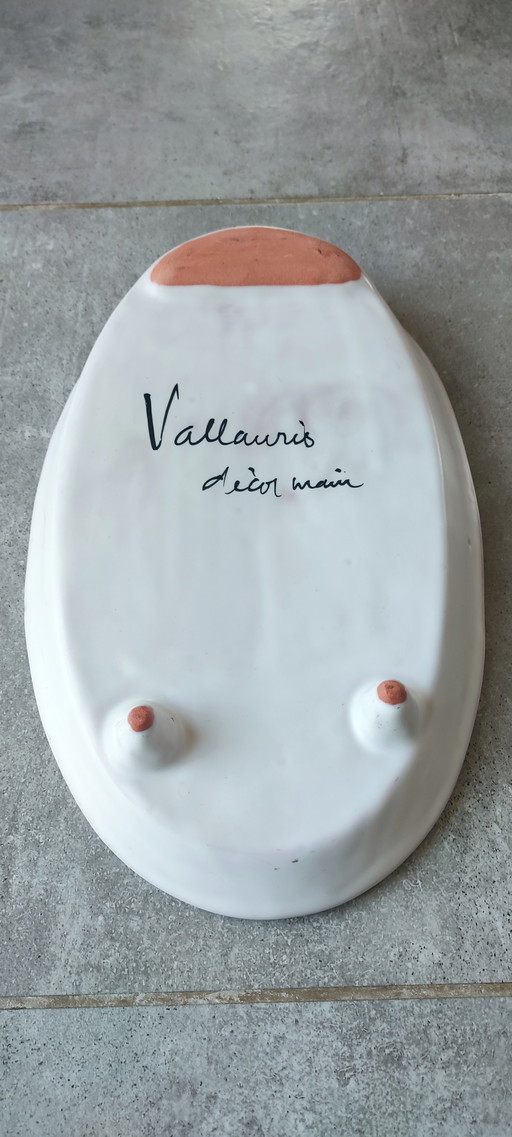 Vallauris ceramic asparagus dish