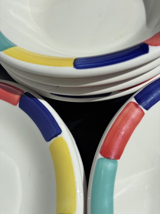 Image 1 of Servizio da tavola vintage italiano da 12 pezzi con design Memphis (anni '80)