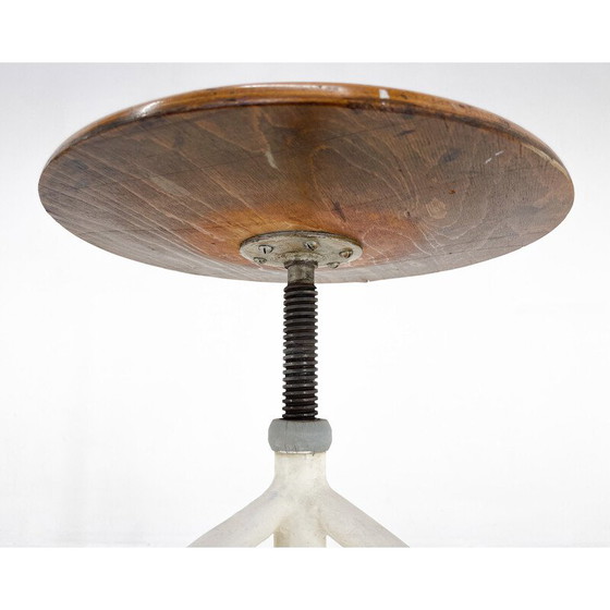 Image 1 of Tabouret tripode réglable industriel vintage, 1950s