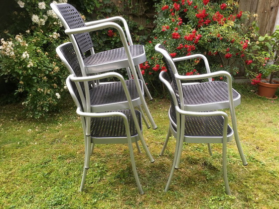 Image 1 of 6 chaises argentées DePaDova Vico Magistretti ENSEMBLE