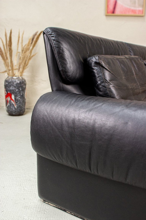 Image 1 of Vintage DeSede 2011 Sofa Two-Seater Couch Leather Mid Century 80s