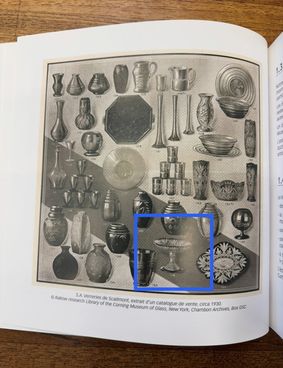 Image 1 of Verreries de Scailmont - Große Schale auf einem Fuß. Circa 1930er Jahre