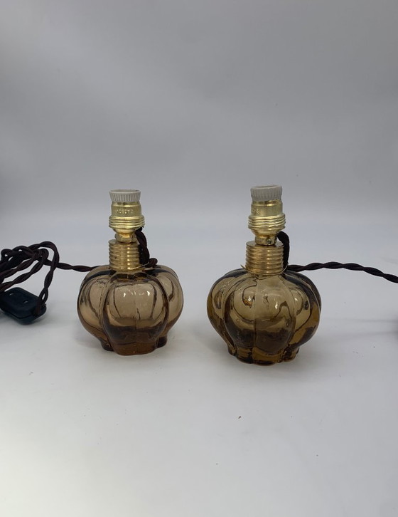 Image 1 of Paar Murano glazen tafellampen van Seguso