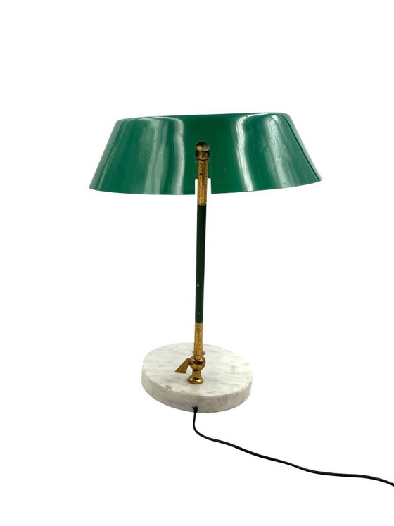 Image 1 of Mid-century green table lamp, Stilux Milano Italy, 1960s