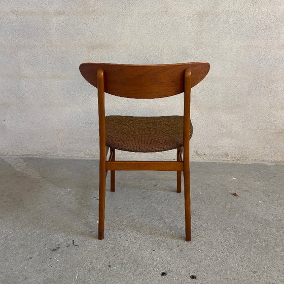 Lot de six Chaises de salle à manger, bois et tissu marron, Farstrup, Textile, Scandinavian (photo 8 sur 11)