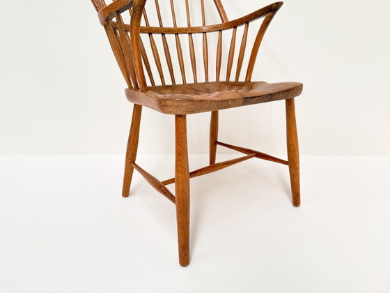 Image 1 of Danish CH18A Oak High Back Chair by Frits Henningsen for Carl Hansen & Son, 1960s