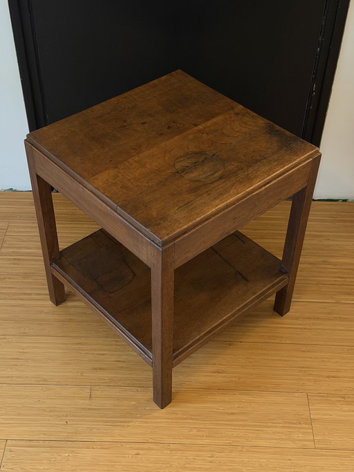 Tavolino laterale in rovere Art Déco/Scuola di Amsterdam