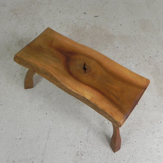 Image 1 of Table d'appoint en bois vintage, tabouret en tronc d'arbre, 1960s
