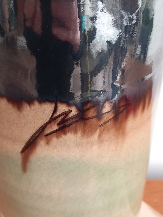 Image 1 of “Shadow & Light” Sculpture Vase – Ceràmica Planas Marquès (La Bisbal) – Signed Piece 33cm 