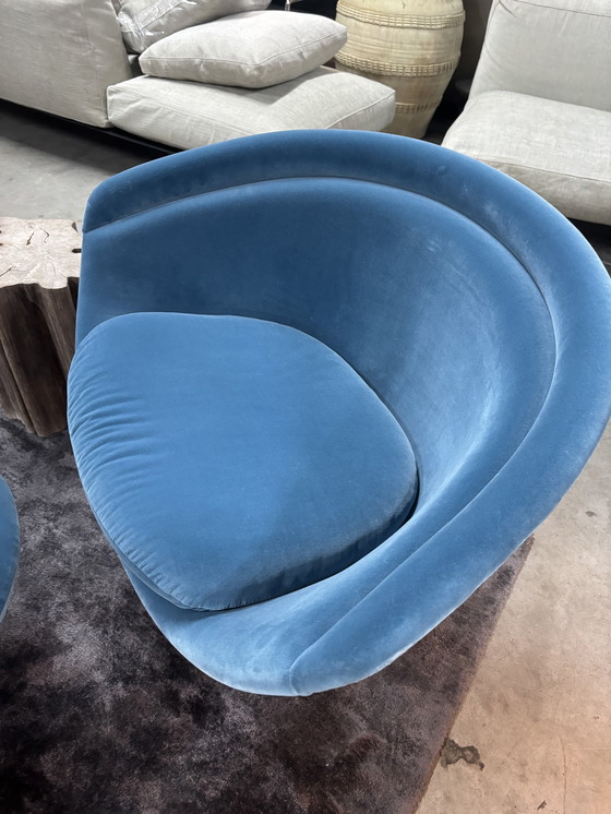 Image 1 of Knoll Warren Platner Lounge-Sessel + Ottomane Velours Aqua LP € 17.500