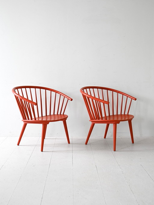 Paar "Eker" stoelen van Illis Lundgren