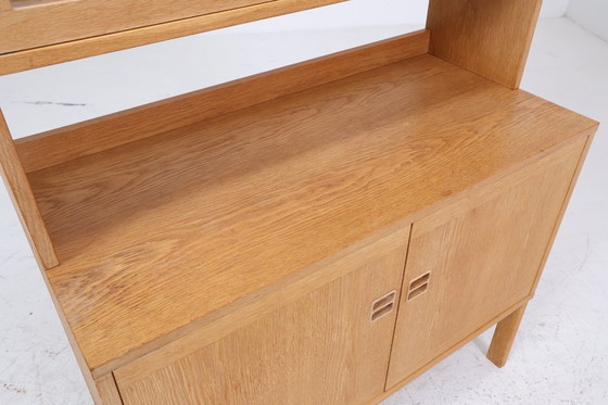 Image 1 of Vintage vitrinekast 60s | Mid Century glazen kast retro plank hout opslag #05-92