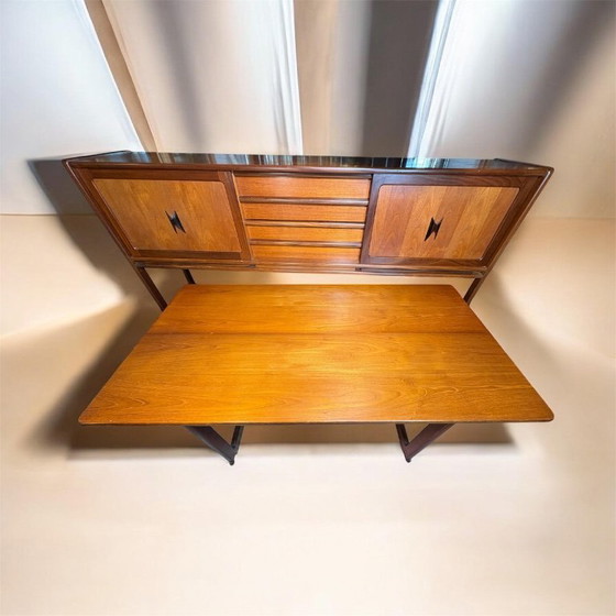 Image 1 of Mid Century Vintage Teak Dining Room Set by Elliotts of Newbury Circa 1960  A very rare and exceptionally stylish mid century mo