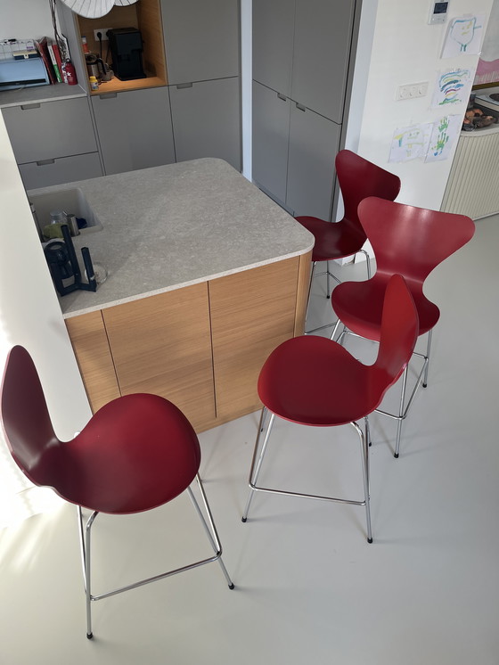 Image 1 of 4 sgabelli da bar Fritz Hansen Serie 7