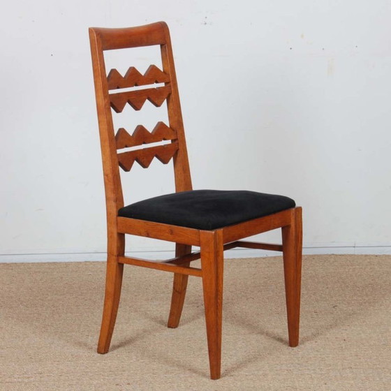 Image 1 of Set of 4 solid oak chairs from the 1950s