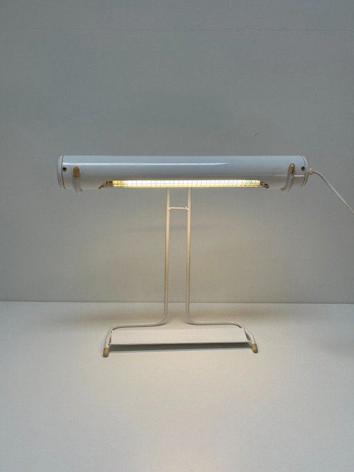 Zeldzame witte, vintage burealamp / pianolamp Tubo van WOJA