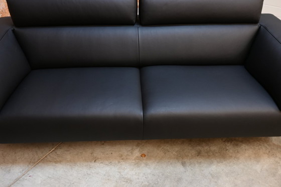 Image 1 of Refurbished exclusieve zwarte leren Leolux Howlo design bank