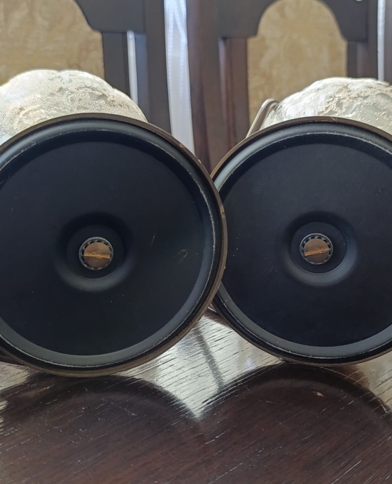 Vintage Pair Of Mercury Glass Table Lamps 29 Cm – Brass (photo 11 of 11)