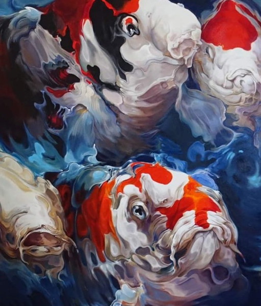 Koi carp painting