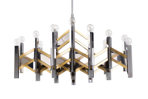 Vintage Gaetano Sciolari hanglamp, model Chevron – jaren 70