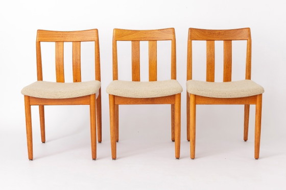 Set of 6 Vintage Danish Teak Dining Chairs by Vamdrup Stolefabrik, Original Beige Upholstery, 1960s – Textile (photo 7 of 12)