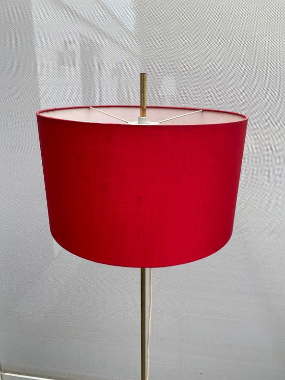 Image 1 of Vintage floor lamp with red shade