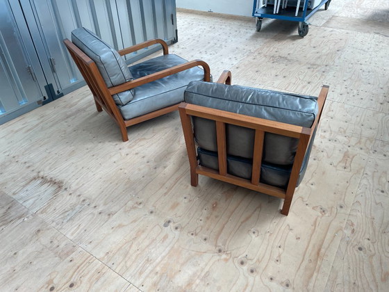 Image 1 of 2 poltrone Linteloo Dario in pelle nera