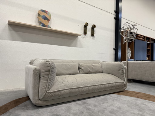 Leolux Lunetta 3-Seater Sofa Fez Stripe Grey Fabric 224