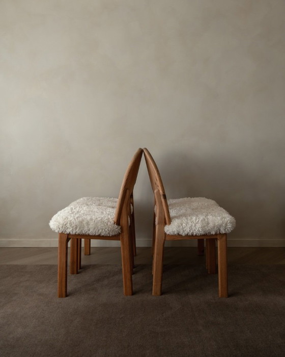 Image 1 of Vintage Danish Pine Dining Chairs (Set of 4) | Niels Koefoed Style | Rustic Scandinavian Modern | 1970s–80s