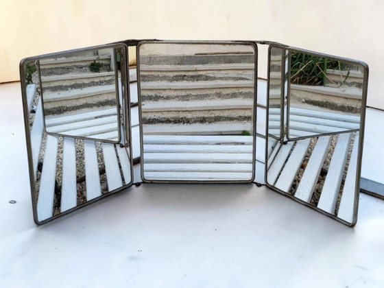 Triptych barber mirror 1950 – Metal, Art Deco (photo 8 of 9)