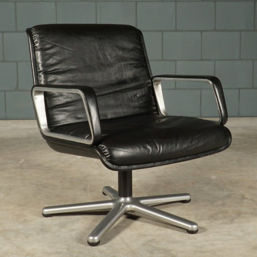 Chaise de bureau vintage Wilkhahn – Delta Design pour Wilkhahn – Années 1960 – bureaustoelen, Plastic, Leather