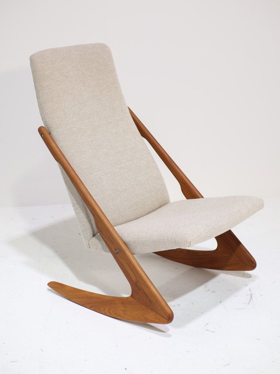 Sedia a dondolo Boomerang Mogens Kold in teak, danese degli anni '60 – Sedie a dondolo, Wood, Vintage (photo 3 of 12)